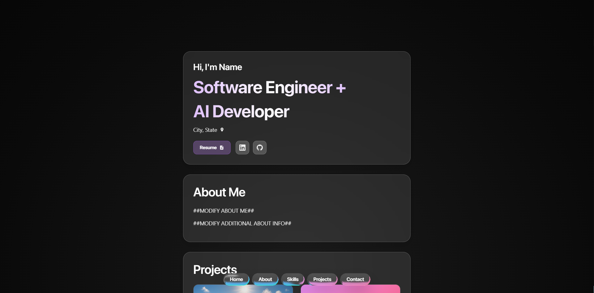 LiquidGlass Portfolio Template